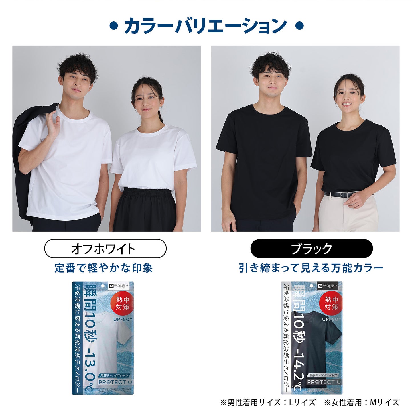 PROTECT U 冷感チェンジTシャツ｜遮熱・UVカット・気化冷却で猛暑対策【男女兼用】