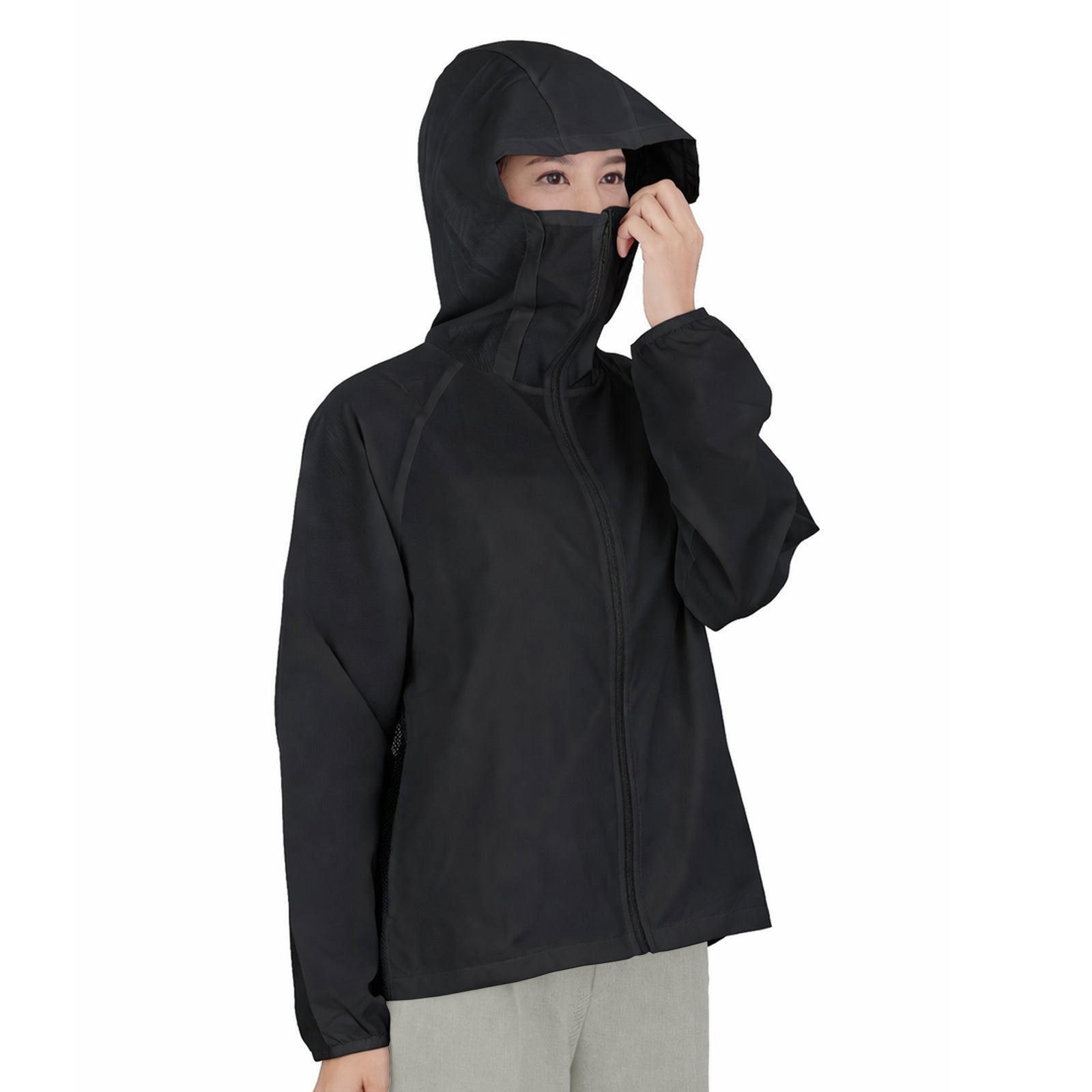 接触冷感 楽天市場】UVカット elu.uvカットパーカー　ブラック　新品 紫外線カット サン UVカットパーカー ジャケット・アウター